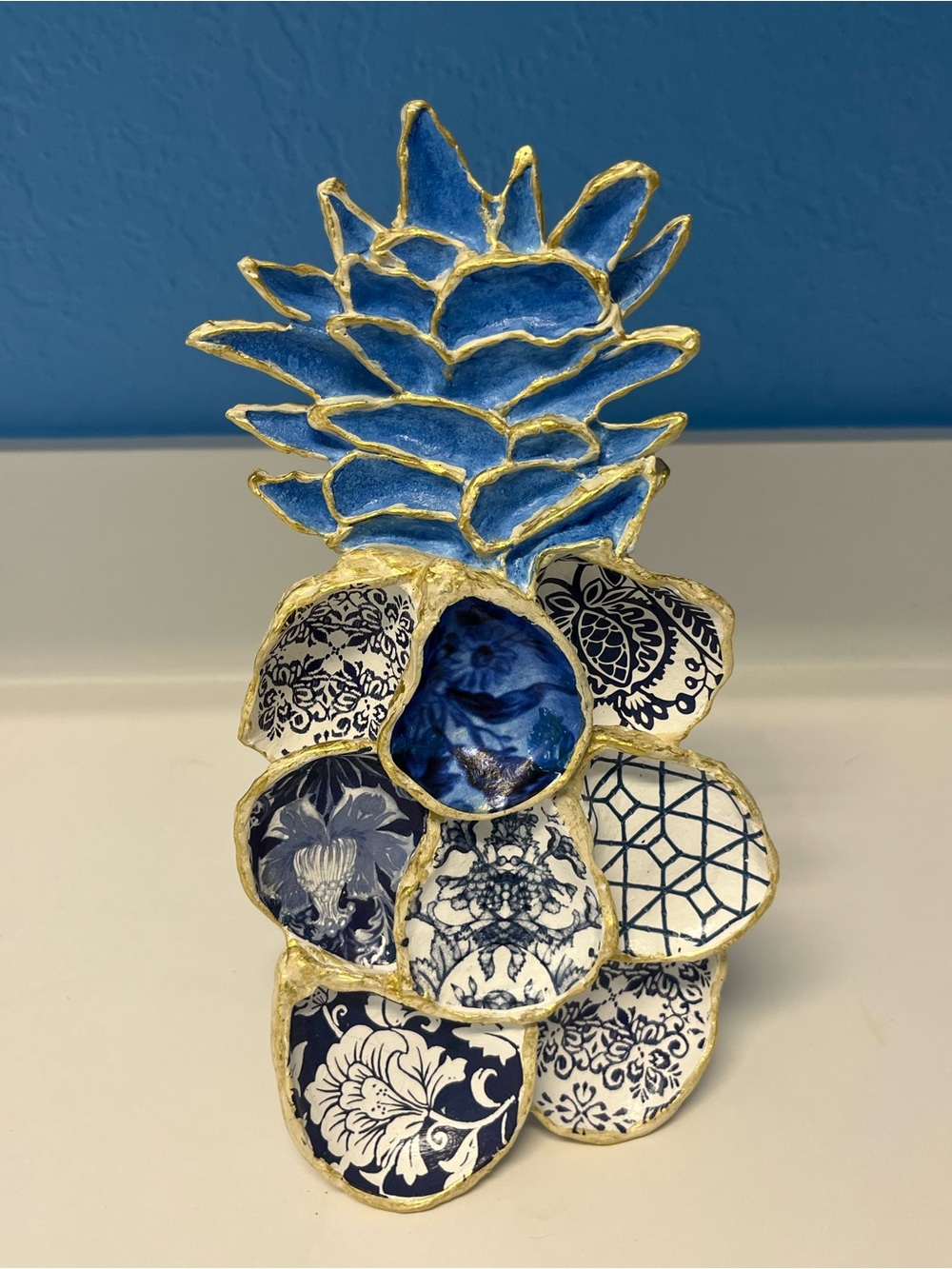 Pineapple and Faux Shell Art